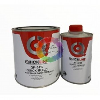 Автомобільний грунт наповнювач Quickline 4:1 Quick-Build 0,8 л + затверджувач 0,2 л, темно-сірий